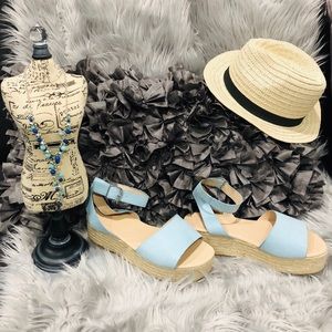 ASOS Wedge 👡💙 Espadrille Sandals Pale light blue